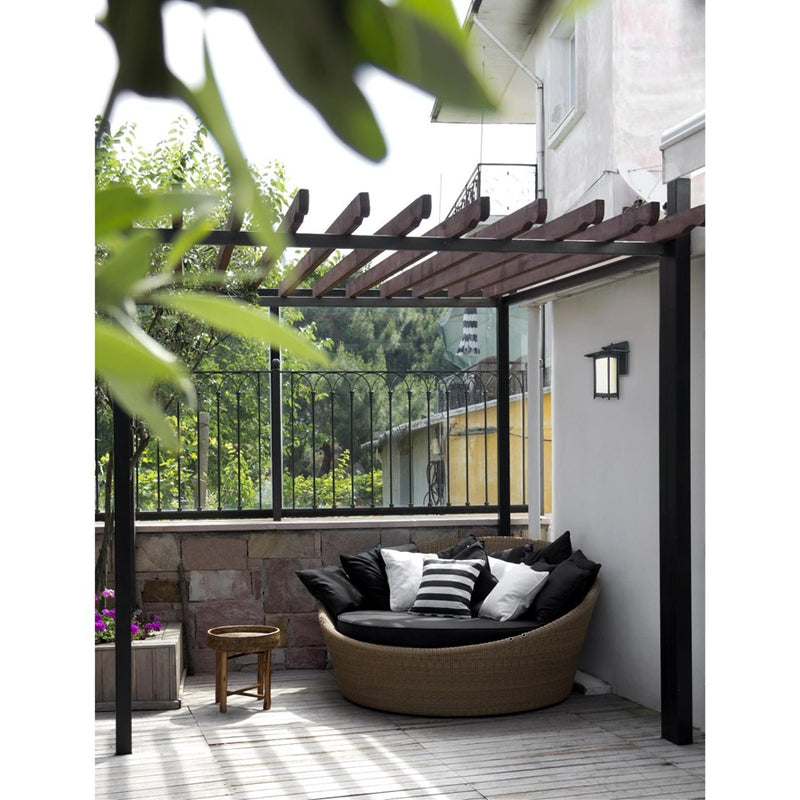 Westinghouse Clarissa LED 11in 1-Light LED Outdoor Sconce | Arts & Crafts Textured Black and Frosted Glass | Entryway & Porch | Model 6361100