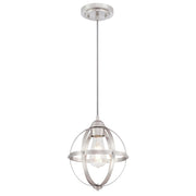 Westinghouse Stella Mira 1 Light Pendant, Brushed Nickel/Cage Shade - 6362000