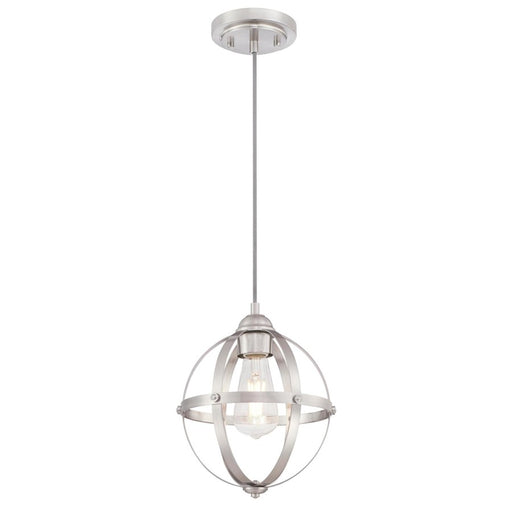 Westinghouse Stella Mira 1 Light Pendant, Brushed Nickel/Cage Shade - 6362000