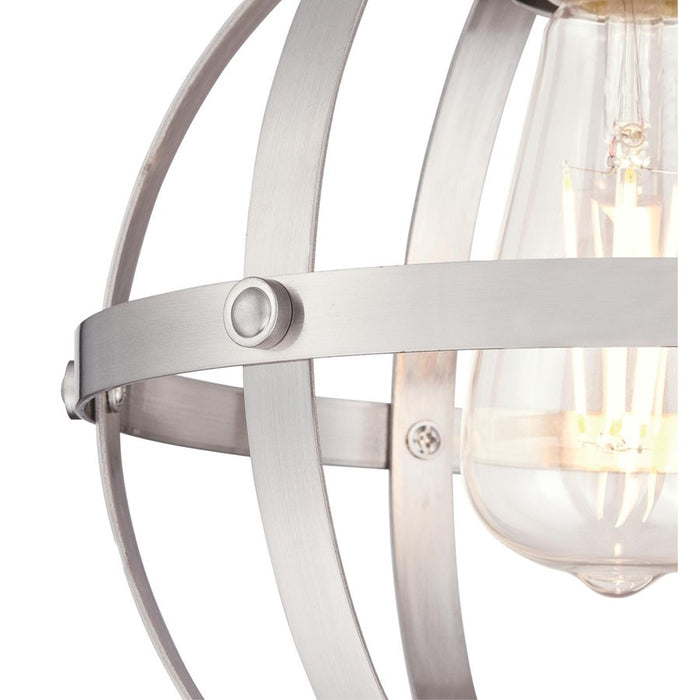 Westinghouse Stella Mira 1 Light Pendant, Brushed Nickel/Cage Shade