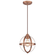 Westinghouse Stella Mira 1 Light Pendant, Washed Copper/Cage Shade - 6362100