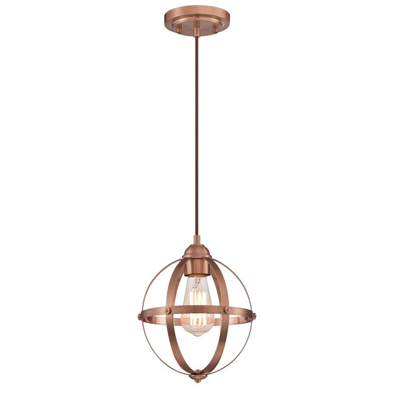 Westinghouse Stella Mira 1 Light Pendant, Washed Copper/Cage Shade - 6362100