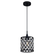 Westinghouse Waltz 1 Light Pendant, Matte Black/Crystal Jewel Shade - 6362700