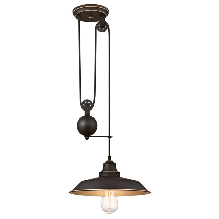 Westinghouse Iron Hill 1 Light Pendant, Oil Rubbed Bronze/Metal Shade - 6363200