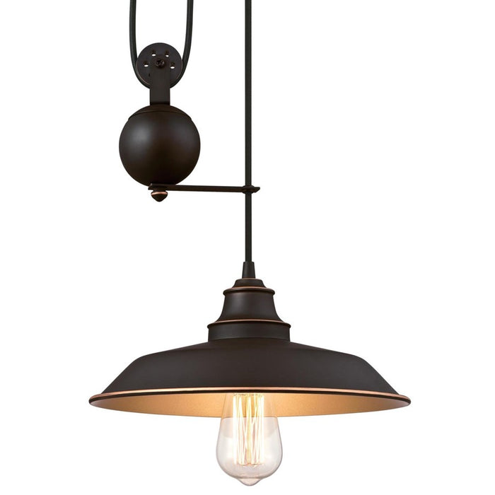 Westinghouse Iron Hill 1 Light Pendant, Oil Rubbed Bronze/Metal Shade