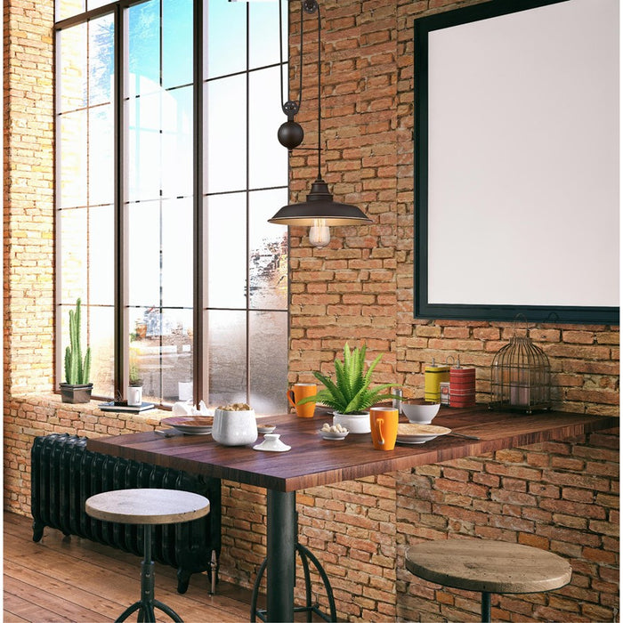 Westinghouse Iron Hill 1 Light Pendant, Oil Rubbed Bronze/Metal Shade