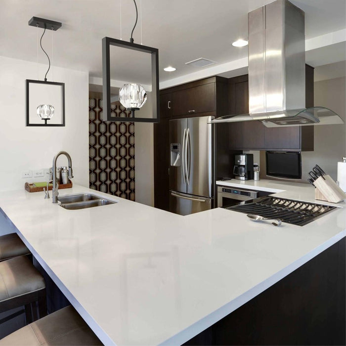 Westinghouse Zoa 1 Light Pendant, Matte Brushed Gunmet/Crystal Glass