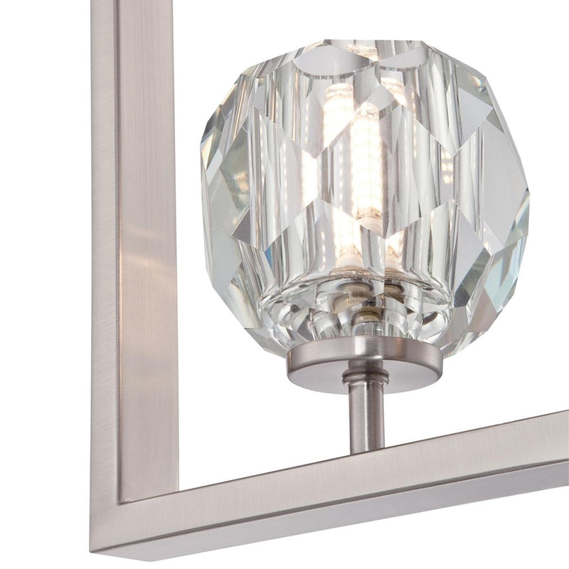 Westinghouse Zoa 9in 1-Light Pendant | Contemporary Brushed Nickel and Crystal Glass | Kitchen Island & Dining Room | Model 6367600