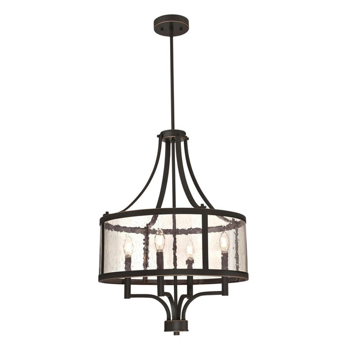 Westinghouse Belle View 4Lt Chandelier, Oil Rubbed Bronze/Clear Seeded - 6368400