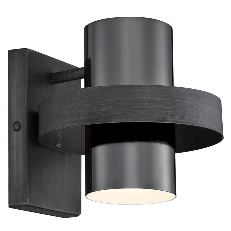 Westinghouse Exton 8in 1-Light Wall Sconce | Distressed Aluminum and Gun Metal | Bathroom & Hallway | 8 x 9 x 7 in | Model 6369100