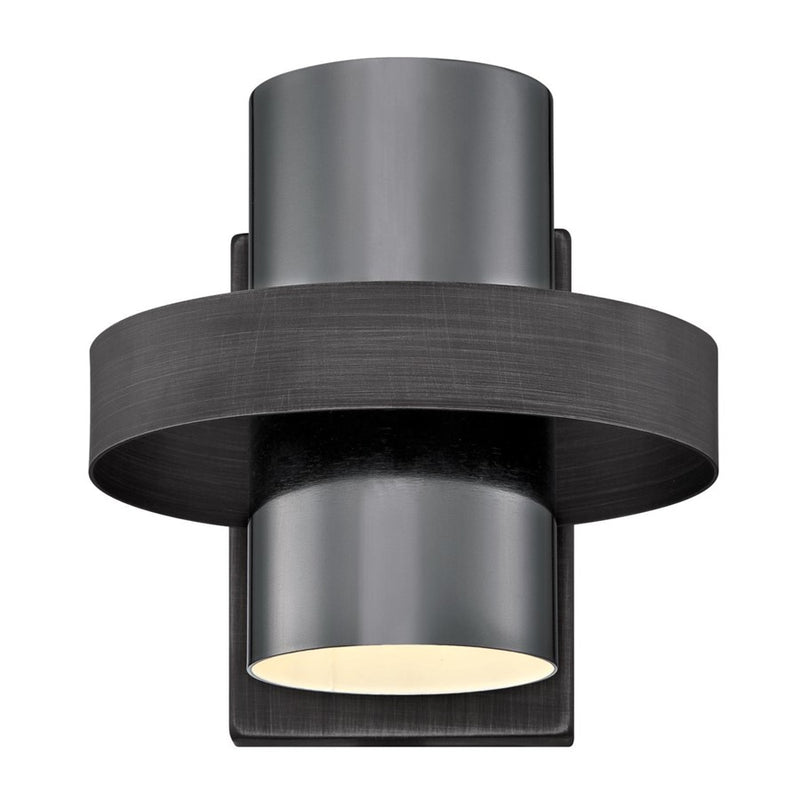 Westinghouse Exton 8in 1-Light Wall Sconce | Distressed Aluminum and Gun Metal | Bathroom & Hallway | 8 x 9 x 7 in | Model 6369100