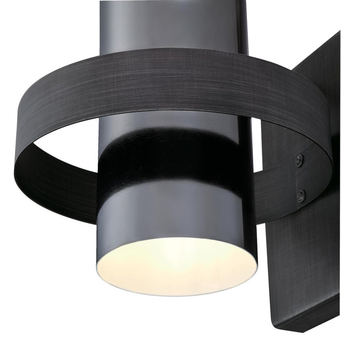 Westinghouse Exton 1 Light Wall Light, Dist Alum/Gm/Metal Shade