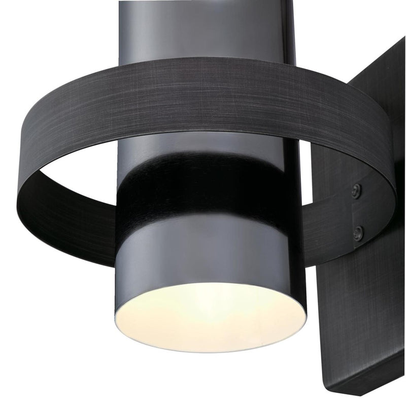 Westinghouse Exton 8in 1-Light Wall Sconce | Distressed Aluminum and Gun Metal | Bathroom & Hallway | 8 x 9 x 7 in | Model 6369100