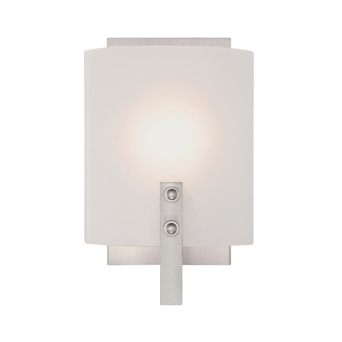 Westinghouse Enzo James 1 Light Wall Light, Brushed Nickel/Frosted
