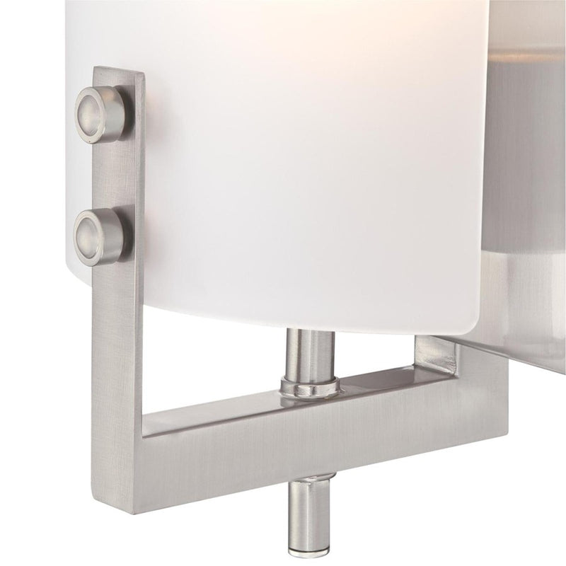 Westinghouse Enzo James 6in 1-Light Wall Sconce | Brushed Nickel and Frosted Glass | Bathroom & Bedroom | 6 x 5 x 10 in | Model 6369500