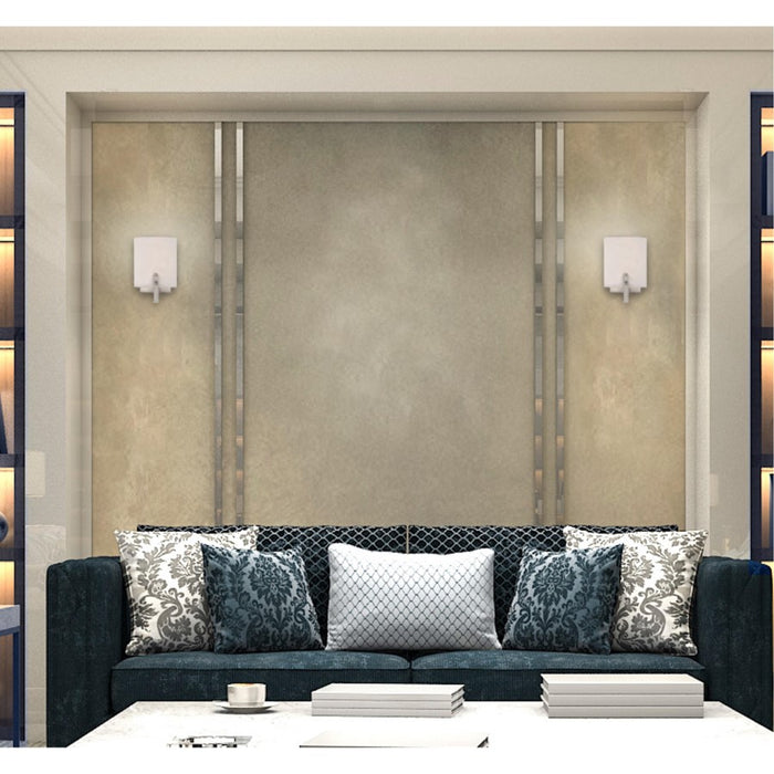 Westinghouse Enzo James 1 Light Wall Light, Brushed Nickel/Frosted