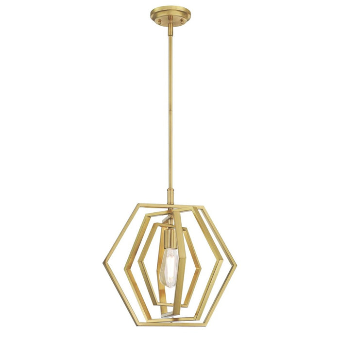 Westinghouse Holly 1 Light 16" Pendant, Champagne Brass - 6369700