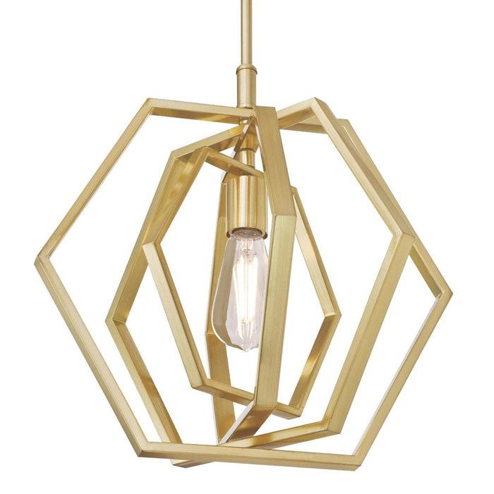 Westinghouse Holly 1 Light 16" Pendant, Champagne Brass