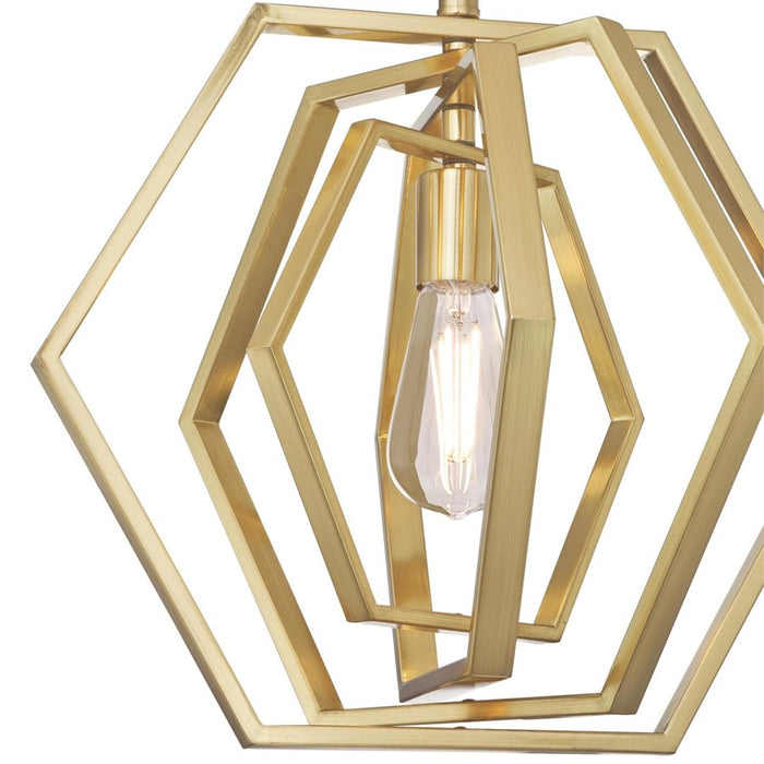 Westinghouse Holly 1 Light 16" Pendant, Champagne Brass