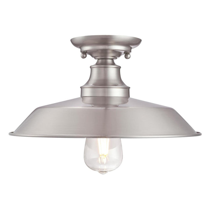 Westinghouse Iron Hill 1 Light SemiFlush, Brushed Nickel/Metal Shade