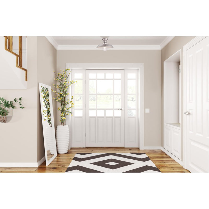 Westinghouse Iron Hill 12in 1-Light Semi-Flush Mount | Vintage Brushed Nickel and Metal Shade | Hallway & Bedroom | 12 x 12 x 5.75 in | Model 6370200