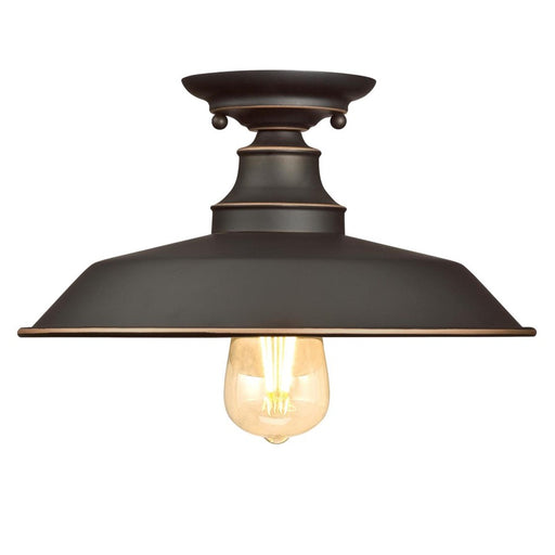 Westinghouse Iron Hill 1 Light SemiFlush, Bronze/Metal Shade