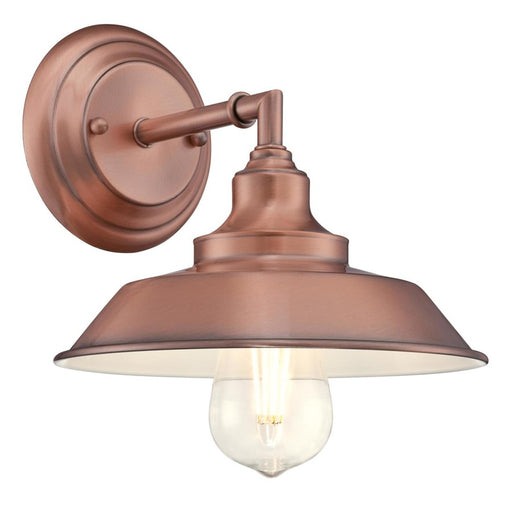 Westinghouse Iron Hill 1 Light Wall Light, Washed Copper/Metal Shade - 6370400