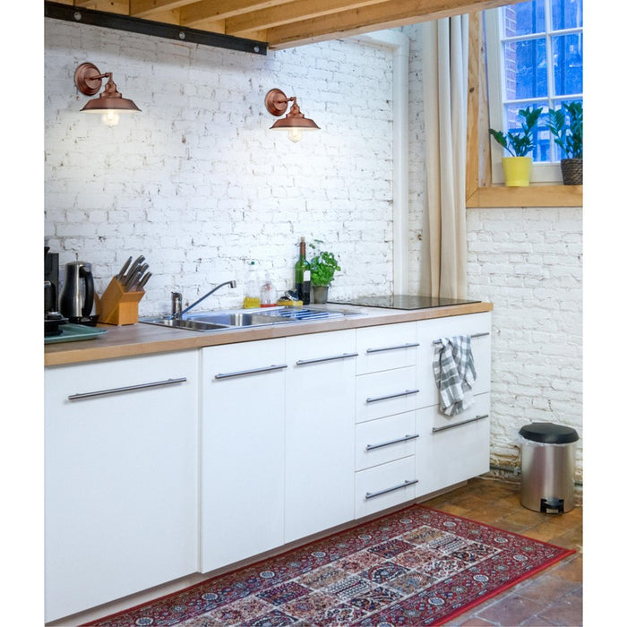 Westinghouse Iron Hill 1 Light Wall Light, Washed Copper/Metal Shade