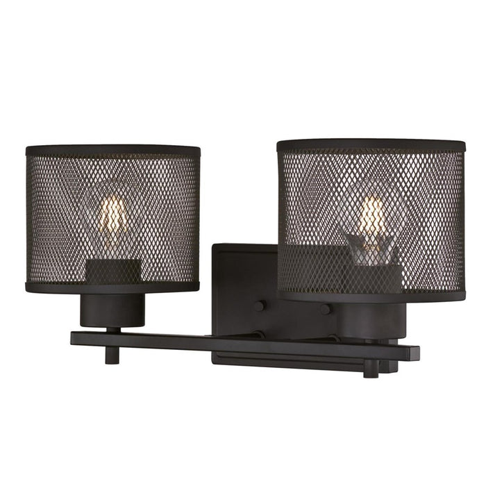 Westinghouse Morrison 2 Light Wall Light, Bronze/Mesh Shades