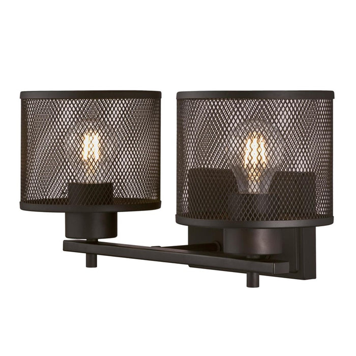Westinghouse Morrison 2 Light Wall Light, Bronze/Mesh Shades