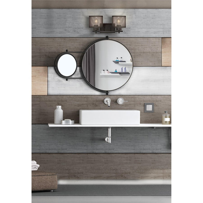 Westinghouse Morrison 2 Light Wall Light, Bronze/Mesh Shades