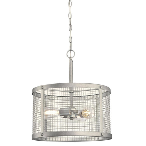 Westinghouse Emmett 3 Light Pendant, Galvanized Steel/Mesh Shade - 6371200