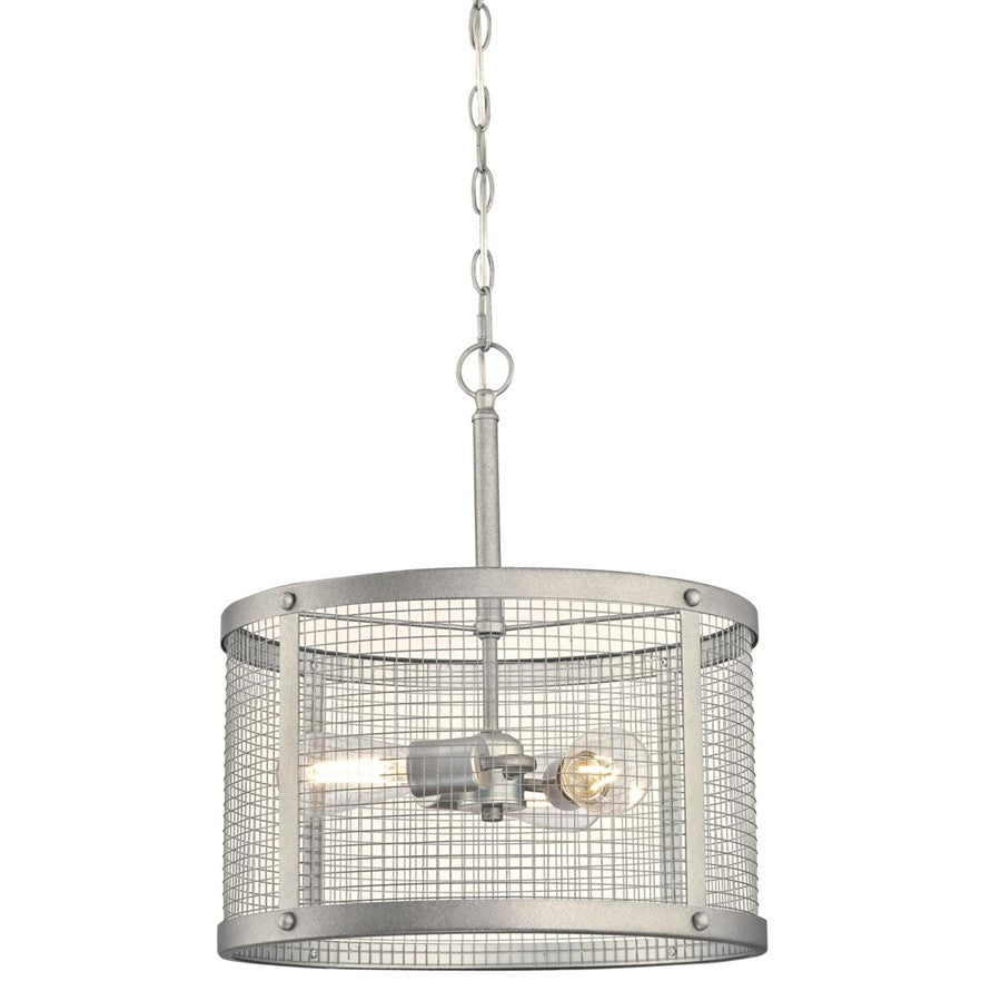 Westinghouse Emmett 3 Light Pendant, Galvanized Steel/Mesh Shade - 6371200