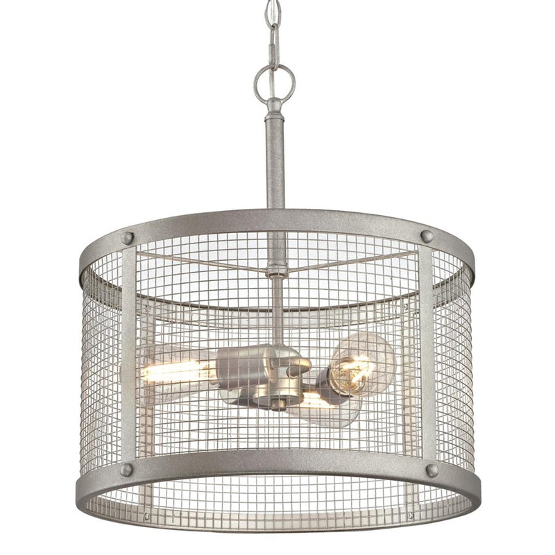 Westinghouse Emmett 3 Light Pendant, Galvanized Steel/Mesh Shade