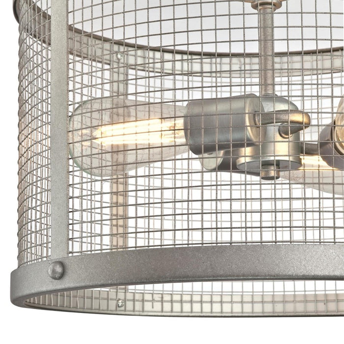 Westinghouse Emmett 3 Light Pendant, Galvanized Steel/Mesh Shade