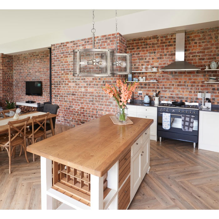 Westinghouse Emmett 3 Light Pendant, Galvanized Steel/Mesh Shade