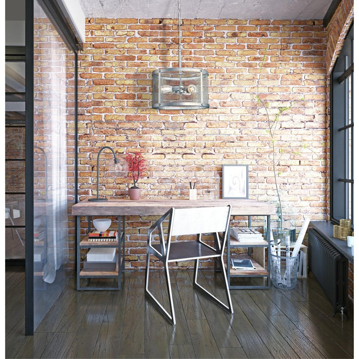 Westinghouse Emmett 3 Light Pendant, Galvanized Steel/Mesh Shade