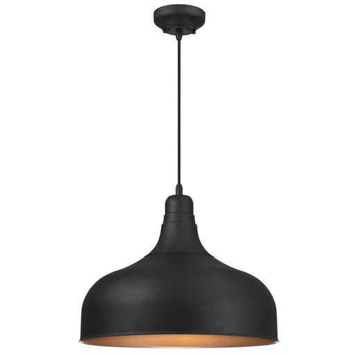 Westinghouse Morton 1 Light Pendant, Textured Iron/Metal Shade - 6371700