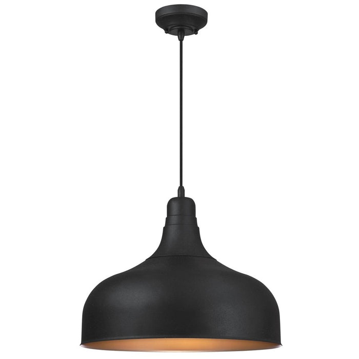 Westinghouse Morton 1 Light Pendant, Textured Iron/Metal Shade - 6371700