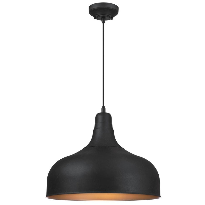Westinghouse Morton 18in 1-Light Pendant | Rustic Textured Iron and Metal Shade | Kitchen & Dining Room | 18 x 14 in | Model 6371700