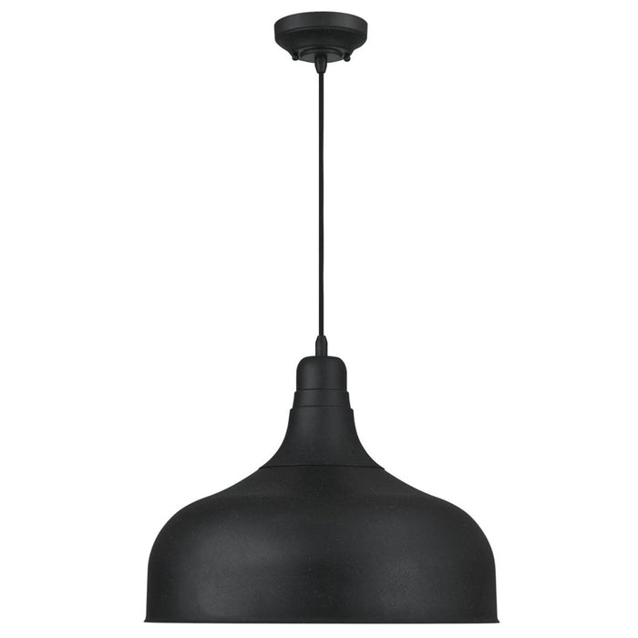 Westinghouse Morton 1 Light Pendant, Textured Iron/Metal Shade
