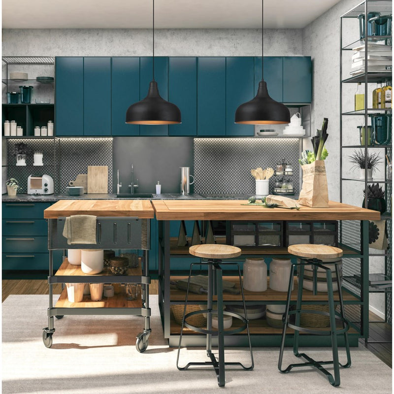 Westinghouse Morton 1 Light Pendant, Textured Iron/Metal Shade