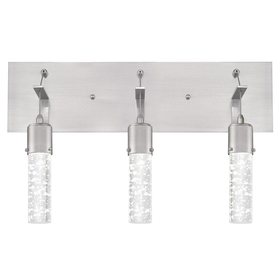 Westinghouse Cava 3 Light Wall Light, Brushed Nickel/Bubble Glass - 6372100