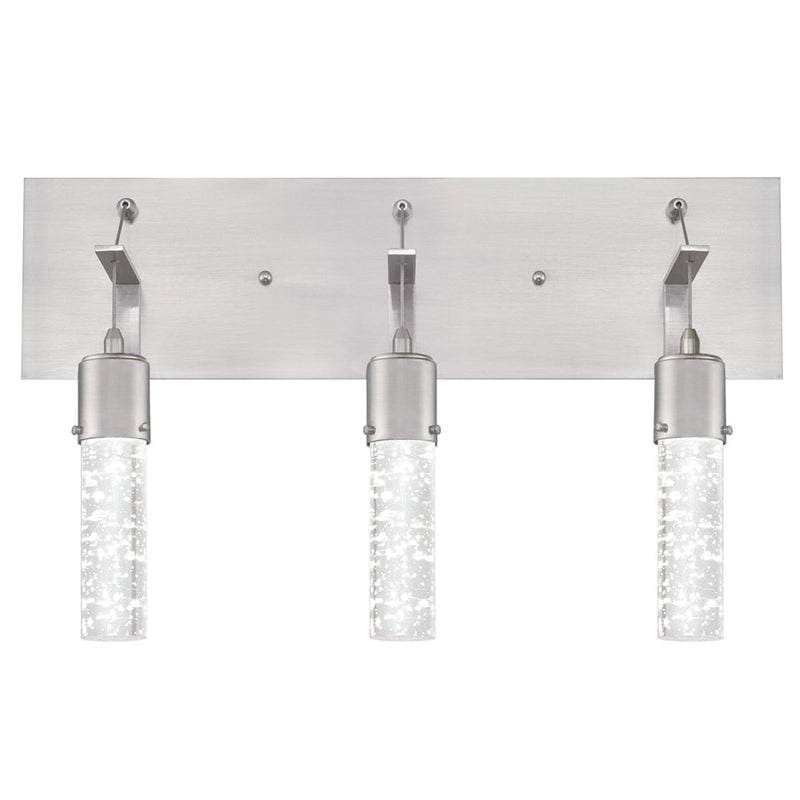 Westinghouse Cava 21in 3-Light Wall Sconce | Contemporary Brushed Nickel and Bubble Glass | Bathroom Vanity | 21 x 13 in | Model 6372100