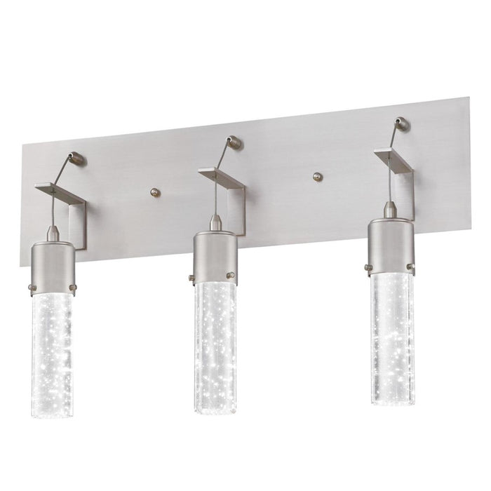 Westinghouse Cava 3 Light Wall Light, Brushed Nickel/Bubble Glass