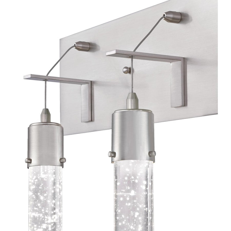 Westinghouse Cava 3 Light Wall Light, Brushed Nickel/Bubble Glass