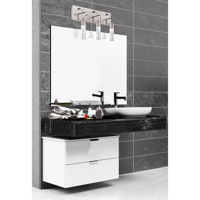 Westinghouse Cava 3 Light Wall Light, Brushed Nickel/Bubble Glass