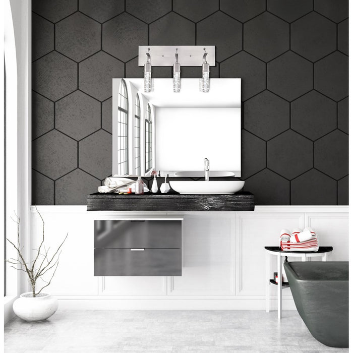 Westinghouse Cava 3 Light Wall Light, Brushed Nickel/Bubble Glass