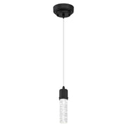 Westinghouse Cava 1 Light Pendant, Matte Black/Bubble Glass - 6372300