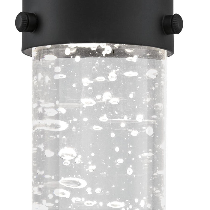 Westinghouse Cava 1 Light Pendant, Matte Black/Bubble Glass